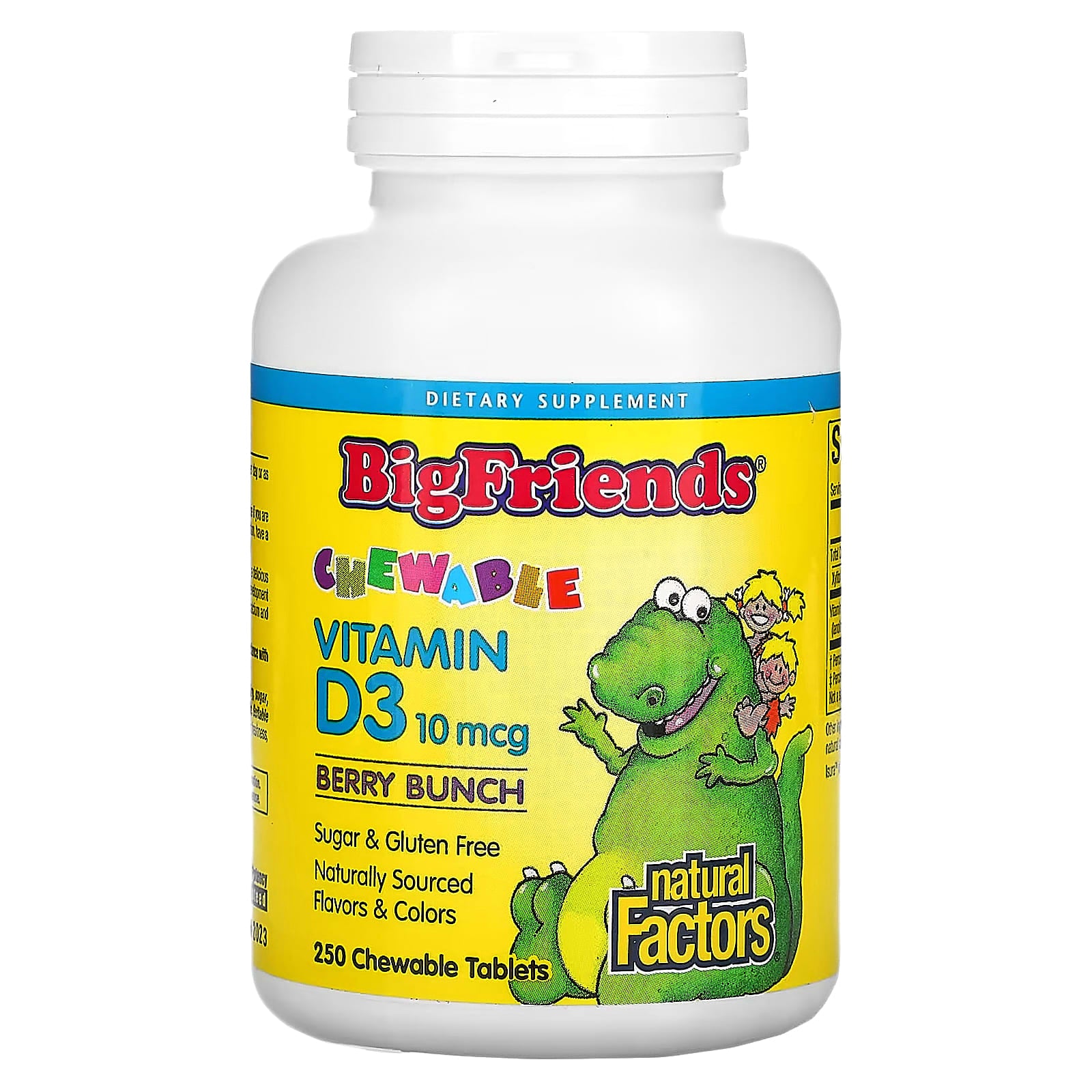 Natural Factors, Big Friends, Chewable Vitamin D3, Berry, 250 Chewable Tablets UPC 068958015460 | HiLife Vitamins